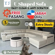 Sabah Sofa Set Besar 7 Seater Corner Sofa Easy Clean Anti Scratch Sofa Easy Clean Sofa Premium Quali