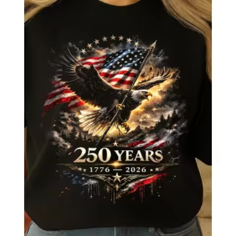250 Years Anniversary Eagle American Flag 1776-2026 Tee Independence Day Shirt, Patriotic 4th July T