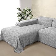 Rose Home Fashion Sectional Couch Covers for Sectional Sofa L Shape Couch Cover 2 Pcs Couch Cover Blanket for Sectional Sofa L Shape Sofa Covers for Sectional Sofa Set (XX-Large, Light Gray)