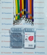 Paket Card Case Zipper 6,5x9CM + Tali ID Card 1CM Kait Besi (10 Paket)
