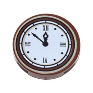 Part: Tile, Round 2 x 2 with Bottom Stud Holder with White Clock Face (Time 11:52) with Black Hands