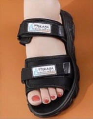 (6625-224) Sandal Slop Wedges Jelly Wanita Ban 2 Kretek Motif Strap Mokaya Velcro Super Cantik Casua