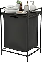 Relaxdays Laundry Hamper with Shelf, Extendable, HBD: 72 x 50 x 33 cm, Portable Laundry Basket, 65 L