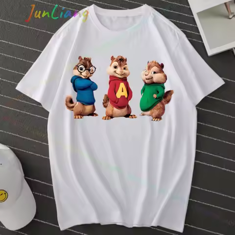 2025 Alvin and the Chipmunks: Squeakquel's T-shirt unisex Fashion Short sleeved loose shirt Friend G