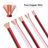 Copper Wire Silicone Rubber Cable Soft 2Pins Flexible DIY LED Connector Black Red/Red White 22 20 18