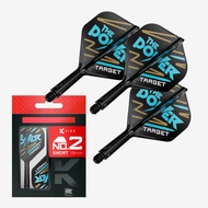 Target Darts PHIL TAYLOR K Flex Integrated Dart Flights & Shafts | Pack of 3 K-Flex, No.2 | Short, I
