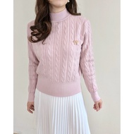 WITHYUGEN-DAHYE SWEATER KNIT CABLE DUSTY PINK LIGHT GREY IVORY BEIGE TAUPE