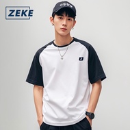 ZEKE A0038 Men's T-shirt Embroidered Logo Raglan Sleeve T-shirt