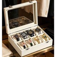 8-Slot Velvet Watch Box With Glass Cover, Unisex Watch Storage Case, Lockable Watch Display Box, Ide