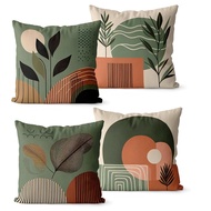 Kit 4 Decorative Cushion Covers 45x45 - Floral Green and Beige