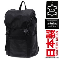 日本製 porter leather backpack 真皮背囊 daypack day pack rucksack 小牛皮索繩背包 書包 bag 袋 男 men 黑色 black PORTER TOKYO JAPAN