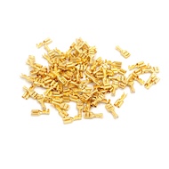 AGBBG 100 pcs 4.8mm GOLD brass ลำโพงรถยนต์หญิง Spade Terminal Wire CONNECTOR