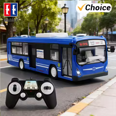 Double E E635 RC Car 1/14 Radio Controlled Truck Model Open Door Tour Bus Sound and Light Electronic