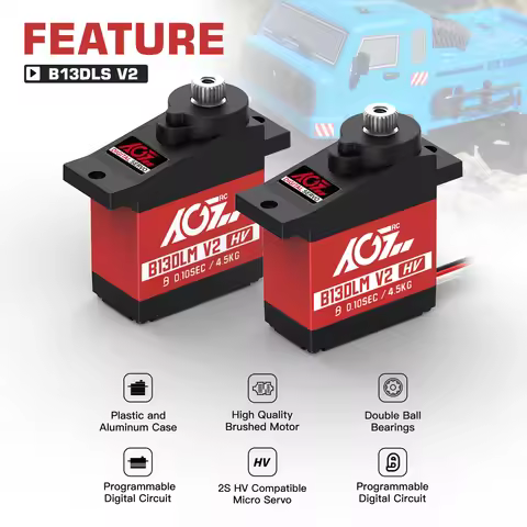 AGFRC B13DLM V2 4.5KG High Torque Upgrade Titanium Gear 6.0V Digital Micro Servo for 1/14 1/24 1/28 