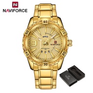 NAVIFORCE Men Casual Waterproof Double Date Watch Stainless Steel Original Watch Luminous Display NF
