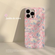 Iphone Gadis Musim Semi Laut Bunga Pink Tidak Luntur Telepon Film