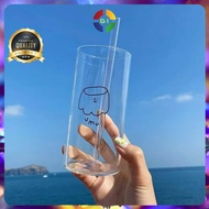 (GI) Aesthetic Glass Cup with Unique Motif 360ml