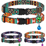 Cat Collar Breakaway 2PCS Adjustable Pattern Tribal Aztec Southwest Safety Pet Collars for Cats Kitt