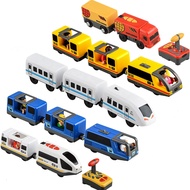 Kids Electric Train Toys Set Train Diecast Slot Toy fit for Major Brands Wooden Railway Wooden Train