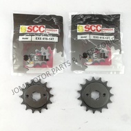 【SCC】415 HONDA EX5/DREAM/W100/W100R/W110/W125/DASH110/FUTURE FRONT SPROCKET SPOKET DEPAN (14T-15T)