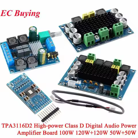 XH-M542 XH-M543 TPA3116 D2 TPA3116D2 DC 12V 24V 100W 120W*2 Mono Dual Channel Digital Power Audio Am