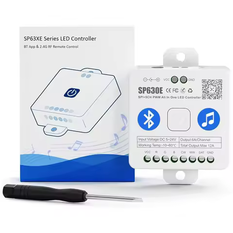 SP630E Bluetooth LED Controller Support PWM Monochrome CCT RGB RGBW RGBCCT Or SPI TTL IC Chip LED St
