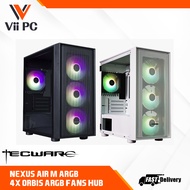 Tecware Nexus AIR M ARGB Micro ATX, 4 x 12cm ARGB ORBIS fan, USB 3.0, Swing Door TG [2 Color Options]