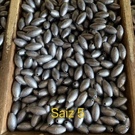 TIMAH/BATU LADUNG PANCING SAIZ 5 (10 BIJI)