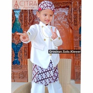 BASOFI ANAK BLANGKON PUTIH /BESKAP BASOFI / SETELAN BASOFI ANAK / BASOFI / BAJU ADAT ANAK / KOSTUM A
