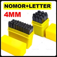 Alat Ketok Huruf Dan Angka Nomor Rangka Mesin 0-9 Letter 36pcs A-Z Number Punch Set Ukuran 4mm 6mm