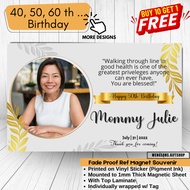 40 50 60th Birthday Ref Magnet Souvenir ATM Size Fridge Magnet | Birthday Souvenir