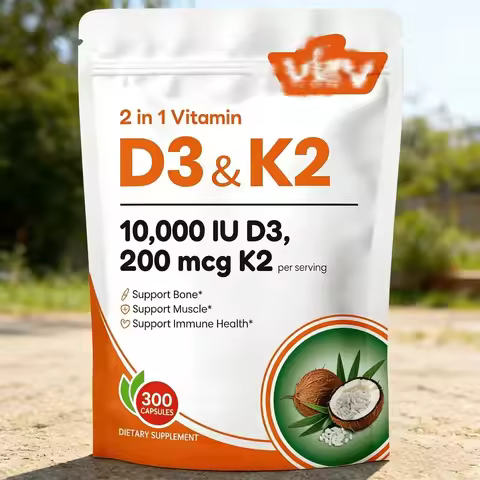 2-in-1 Vitamin D3 + K2 Supplement with Virgin Coconut Oil