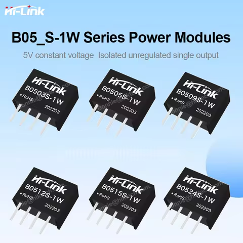 Hi-Link DC-DC Power Converter Module Supply B0503S-1WR3 B0505S-1WR3 B0524S-1WR3 1W 3.3V/5V/9V/12V/15