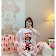 3in1 Korean Pajama Set Sleepwear For Women Terno Plus Size Nightwear Lounge Round Neck Homewear#73