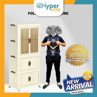 HYPERMORE Clothes Cabinet Closet Wardrobe Storage Aesthetic Folding Sliding Almari Baju Plastik Kuku