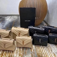 YSL/Saint Laurent LOULOU Quilted Square Fatty Medium Messenger Bag Shoulder Messenger Handbag