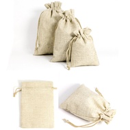 Cotton Linen Drawstring Drawstring Bag Small Cloth Bag Solid Color Cute Cosmetics Travel Storage Bag
