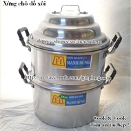 [Genuine] 1kg sticky rice steamer, 2 kg of Manh Hung aluminum rice can cook 1 or 2 pounds of rice si