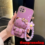 Casing OPPO A93 4g F17 PRO OPPO Reno 4F reno4 F phone case Softcase Electroplated silicone shockproof Protector  Cover new design Flower Bracelet Wristband for Girls DDHK01