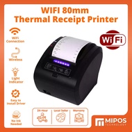 Thermal Receipt WIFI Printer / 80mm Thermal Receipt Printer / USB + LAN + WIFI  / POS System Printer