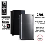 Sharp 720L Refrigerator 2 Door/Peti Ais 2 Pintu Inverter  (SJP882MFGK/SJP882MFGM/SJP801MFMS/SJP801MFMK)