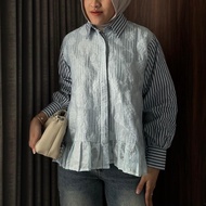 Top Glamorous | Floral striped Blouse | By emery