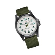 Man Quartz Wrist Watch Woven Nylon Male Watch Fashion Sports Wrist Watches Calendar Quartz Wrist Watch (Army Green)*&amp;*-
