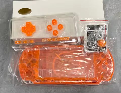 Clear Orange Color For PSP3000 PSP 3000 3006 Game Console Shell Replacement Full Housing Cover Case 