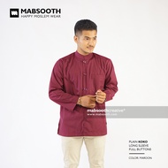 Baju Koko Mabsooth Pria Muslim Dewasa Tipe Kancing Lengan Panjang Polos / Baju Koko Haibah