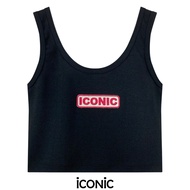 iCONiC WOW HIPPY CROP TOP #4956 เสื้อผญ เสื้อกล้าม ตัวสั้น ผ้ายืด ฟรีไซส์ ปักลาย เสื้อแฟชั่น เสื้อพิ