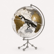 World Globe Map With Dinosaurs