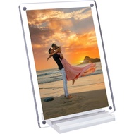Acrylic Picture Frame 7x5 Inch Picture Floating Display Clear Magnetic Acrylic Frame Double Sided Ph