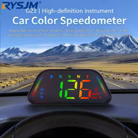Universal G23 GPS Car HUD Speedometer 7 Display Modes MPH/KMH HD LCD Color Font Overspeed Alarm Plug