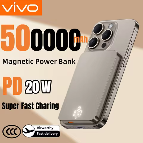VIVO 500000mAh Magnetic Power Bank 25W Wireless Fast Charger Portable Large Capacity for Magsafe Pow